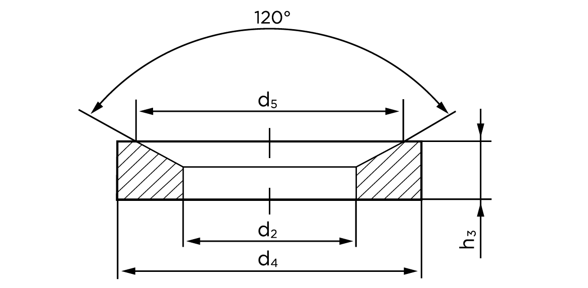 Teknisk tegning af DIN 6319 G